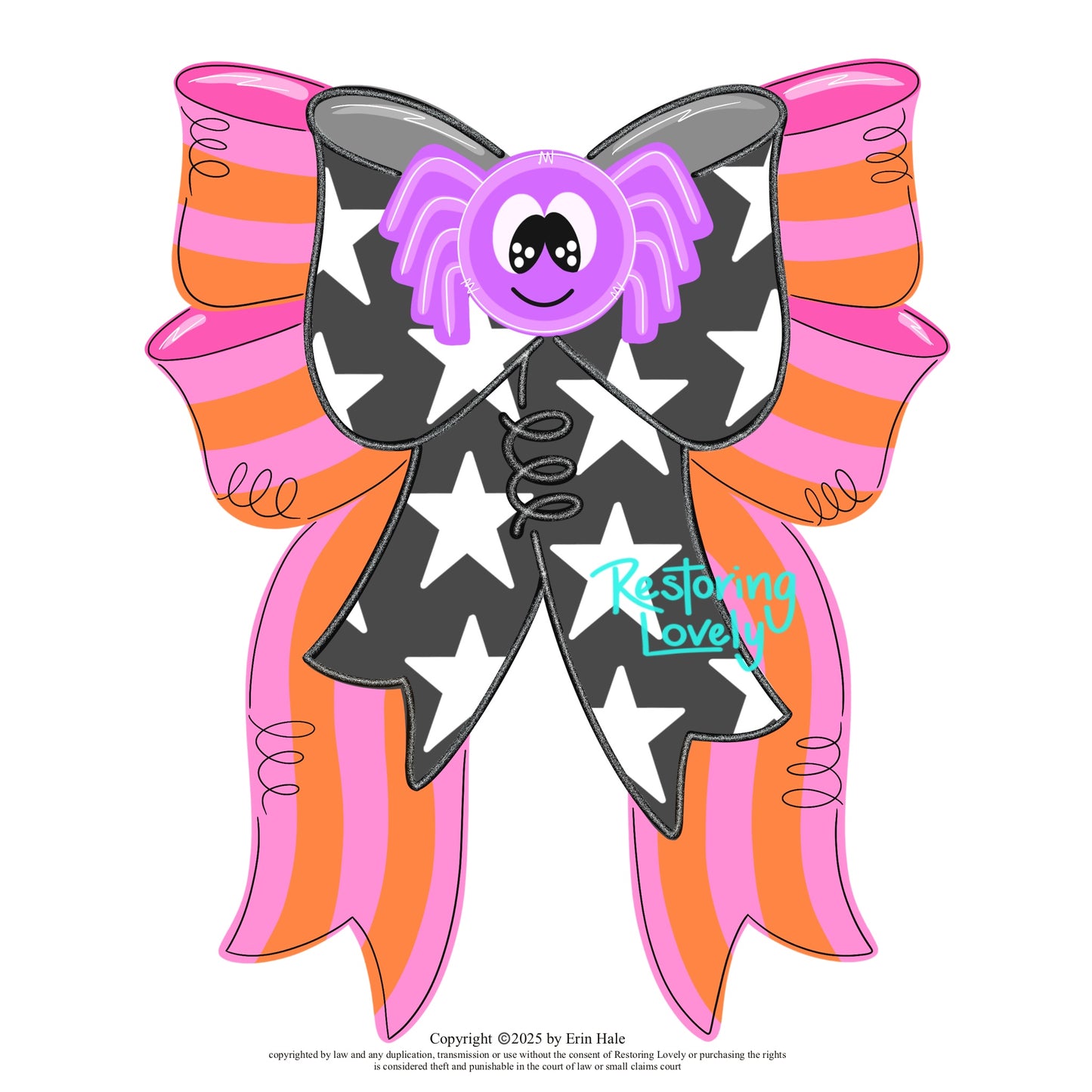 3D Spider Halloween Bow (RL014)