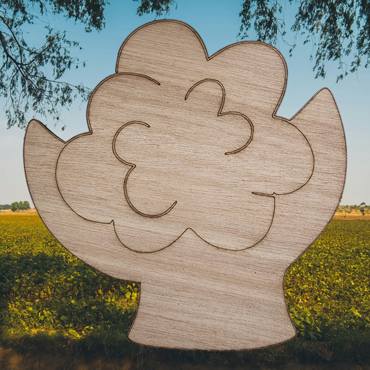 Hang It Up Co - Cotton Boll Wooden Blank - Door Hanger Blank - Interchangeable Door Hanger Blank