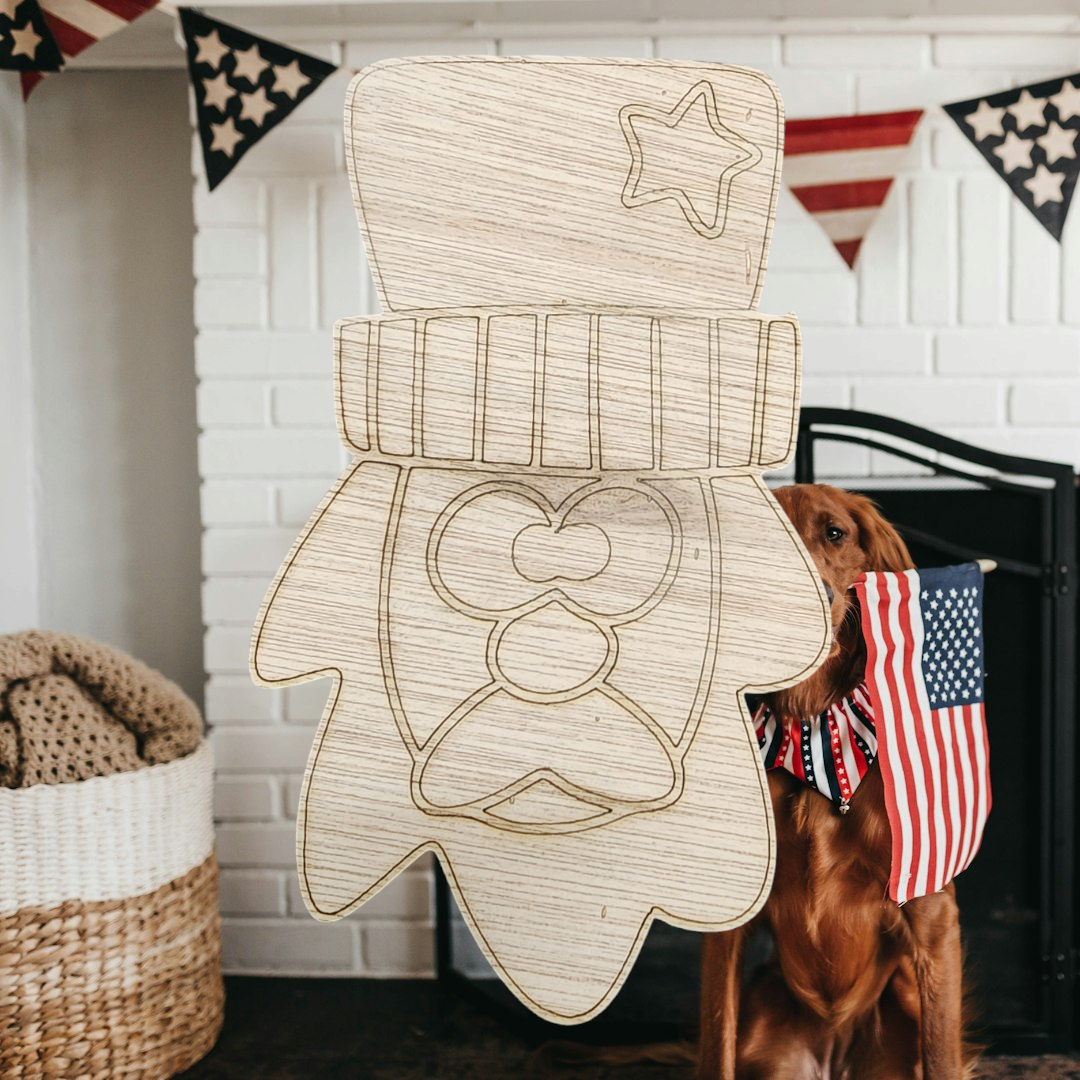 Hang It Up Co - Uncle Sam Wooden Blank - Door Hanger Blank - Interchangeable Door Hanger Blanks - July 4th Door Hanger Blank