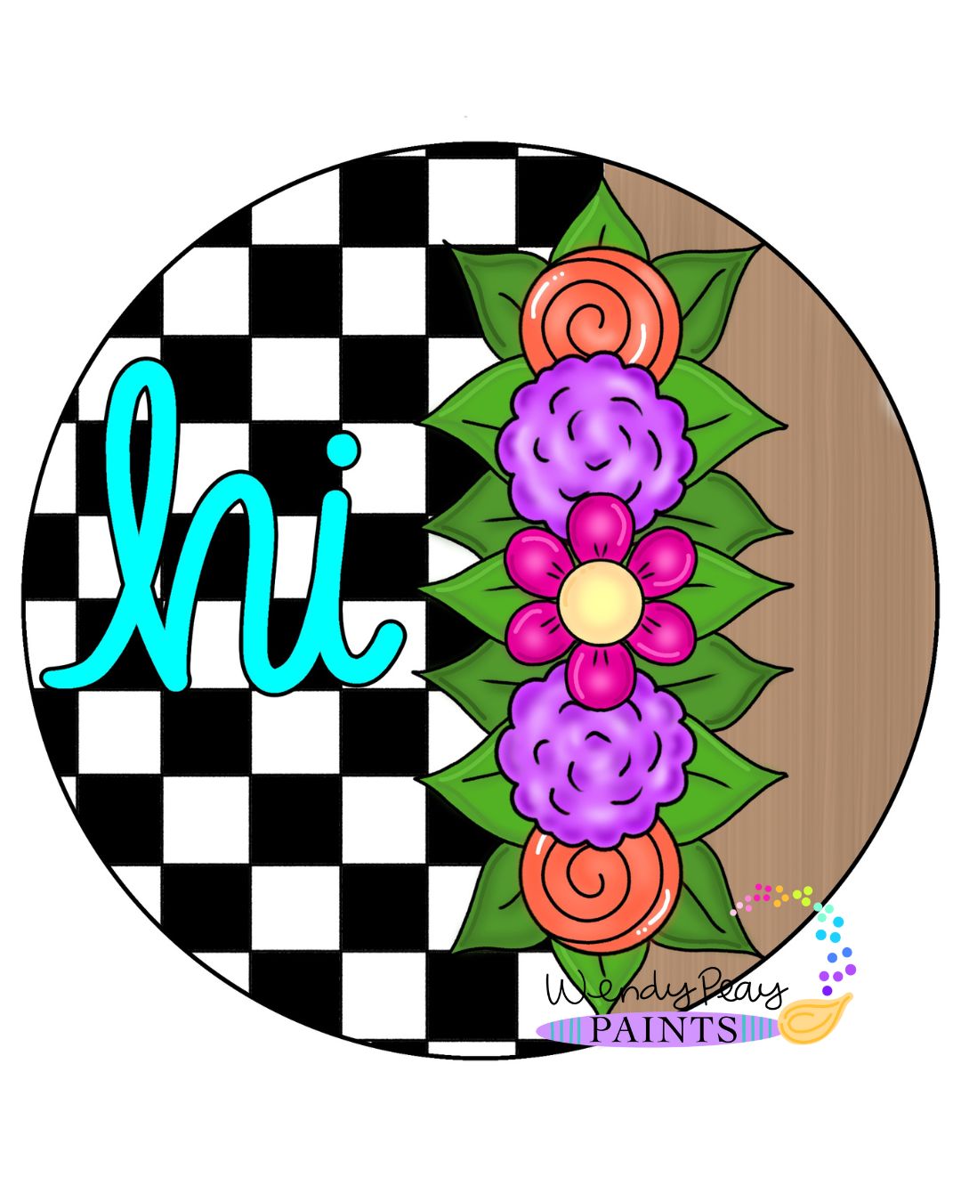 Floral Hi Round (WP073)