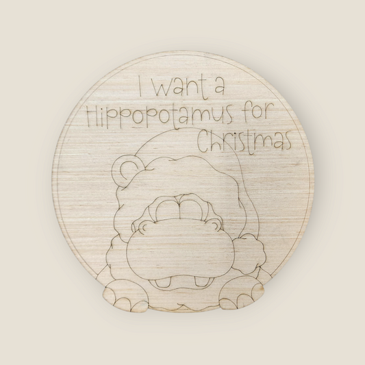 I Want A Hippopotamus For Christmas Round (PC037O)