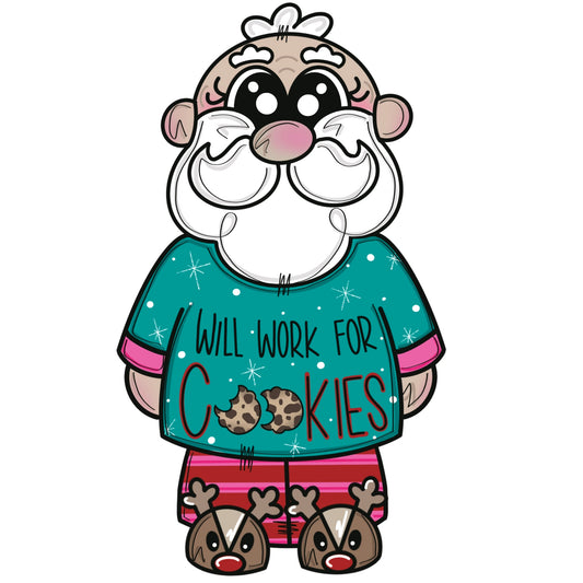 Will Work For Cookies Santa  (MJ039O)