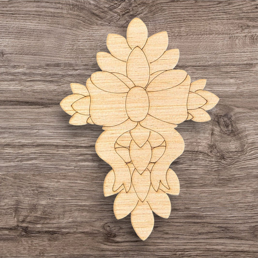 Leafy Cross With Bow (RA153)