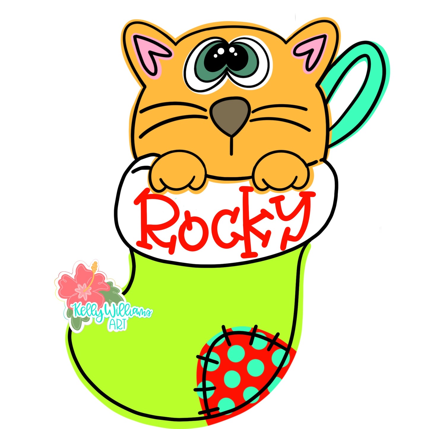 Cat Stocking Ornament (KA020-O)