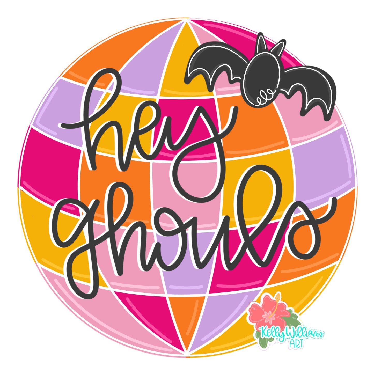 3D Hey Ghouls Halloween Disco Ball (KA099-3D)