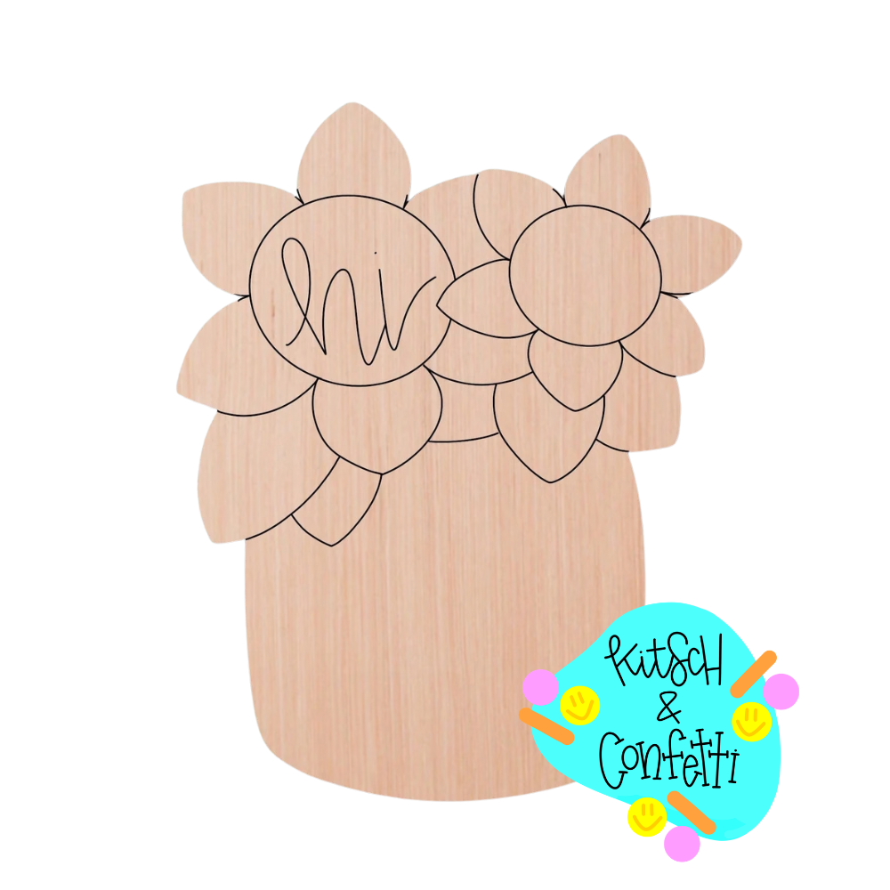 Sunflower Mason Jar (KC001)