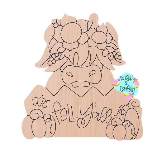 Fall Highland Cow (KC026)