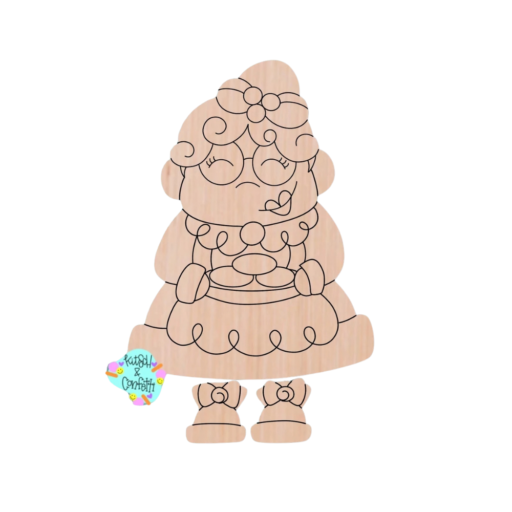 Ribbon Leg Mrs. Claus Ornament (KC098-O)