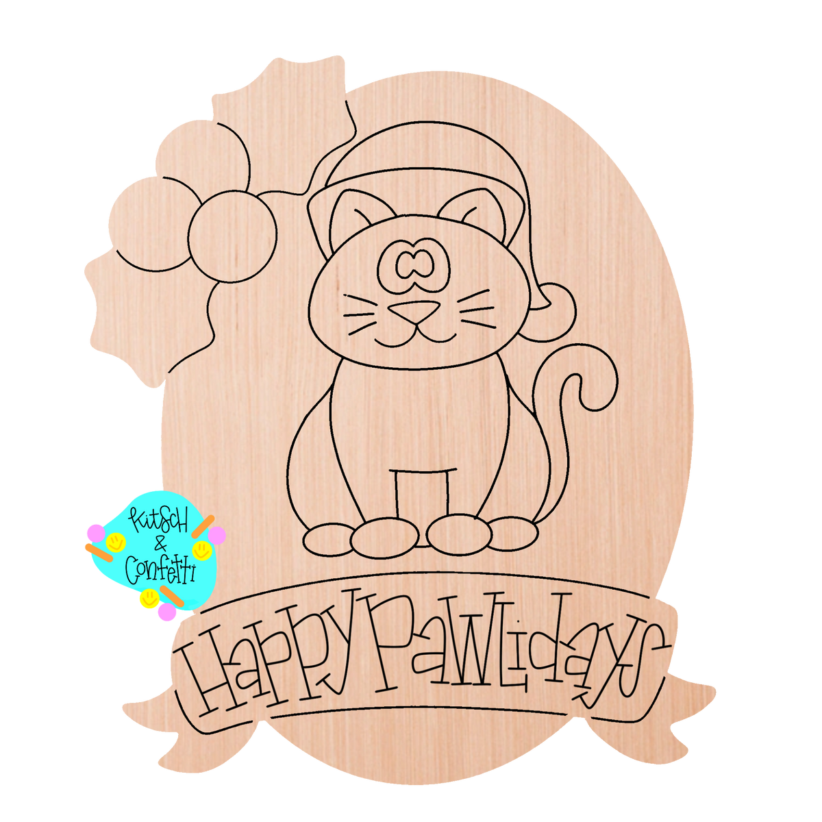 Cat Happy Pawlidays Ornament (KC111-O)