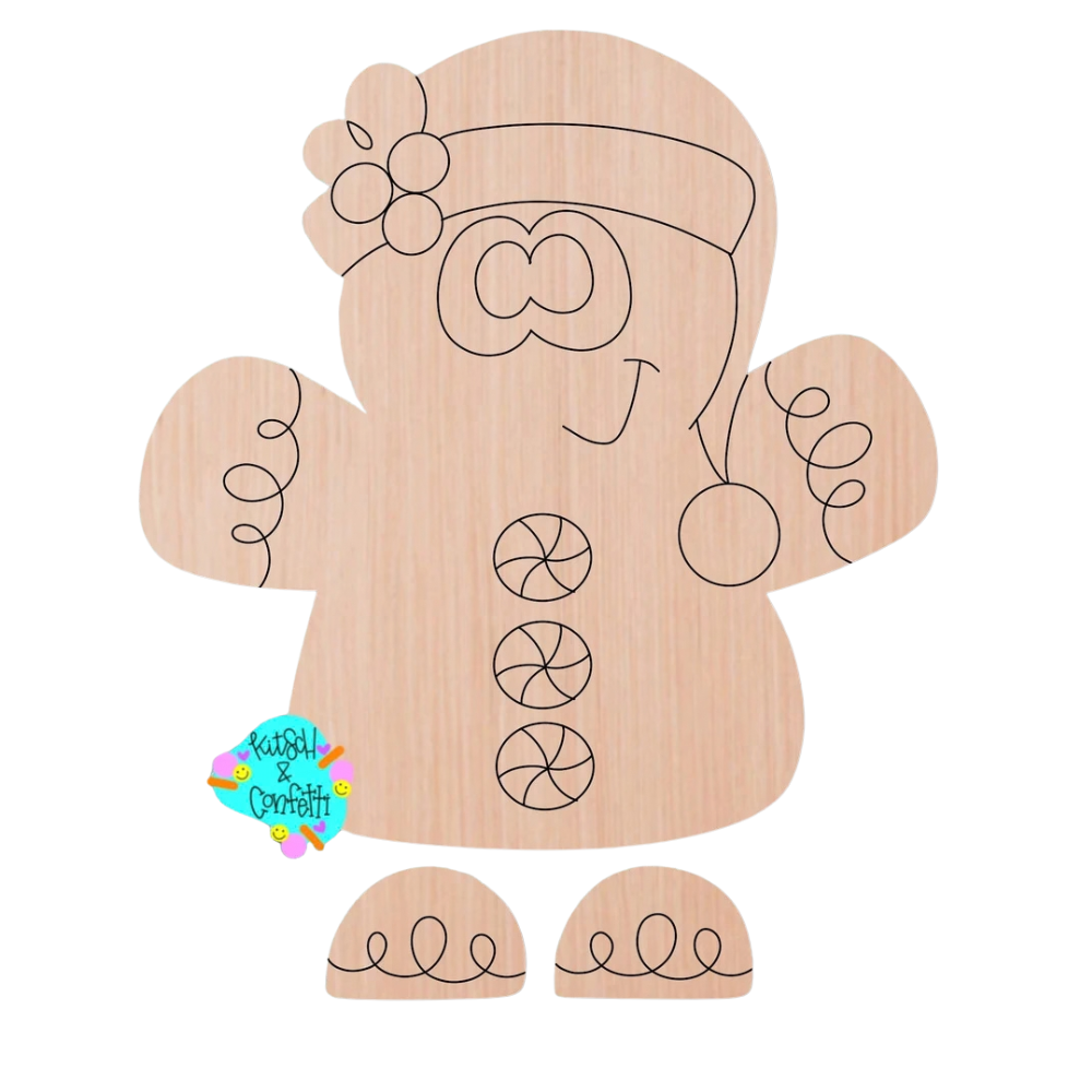 Ribbon Leg Gingerbread Man (KC117)