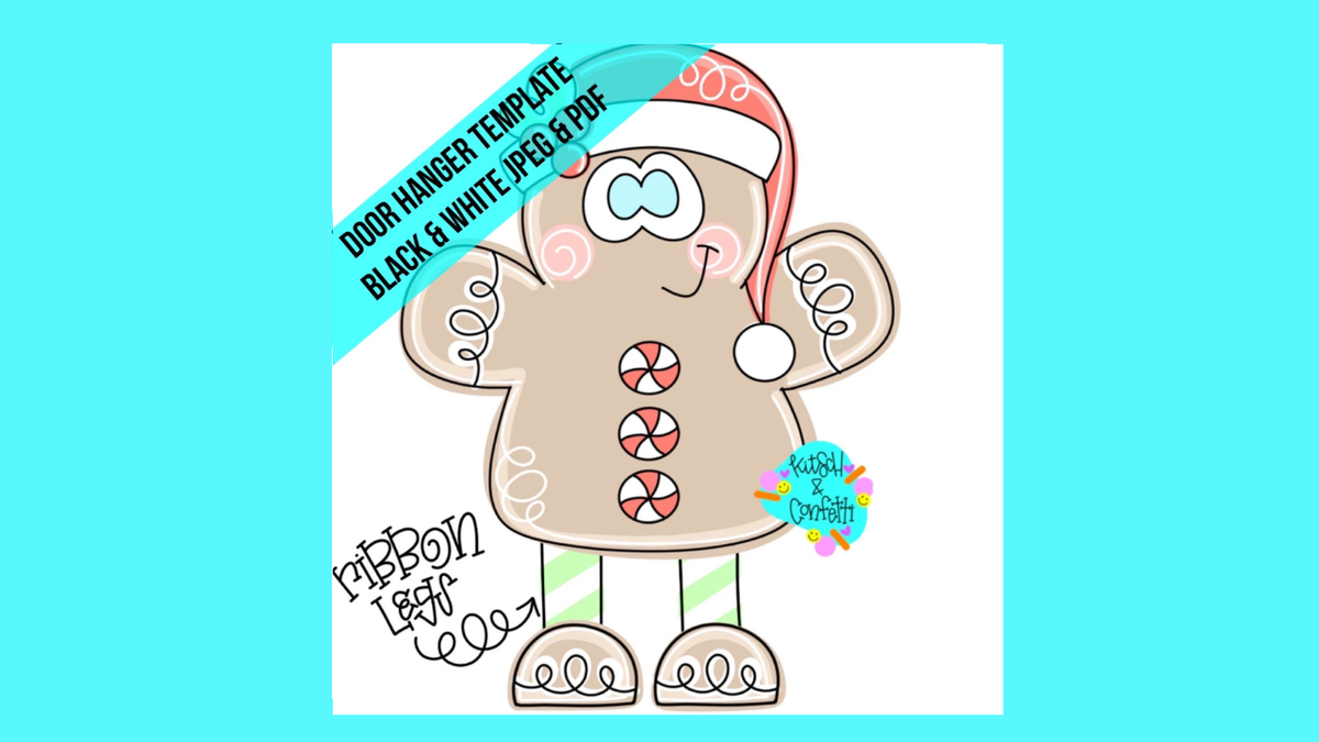 Ribbon Leg Gingerbread Man (KC117)