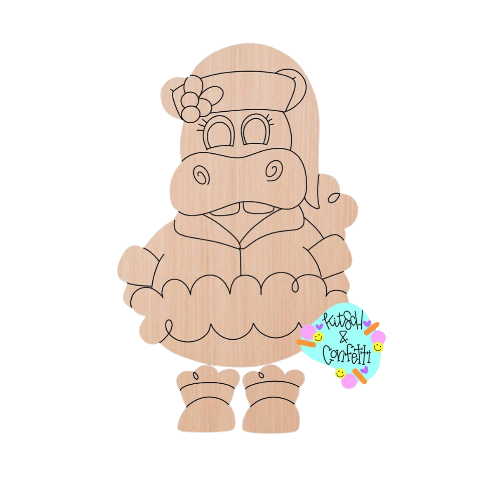 Ribbon Leg Christmas Hippo (KC161)
