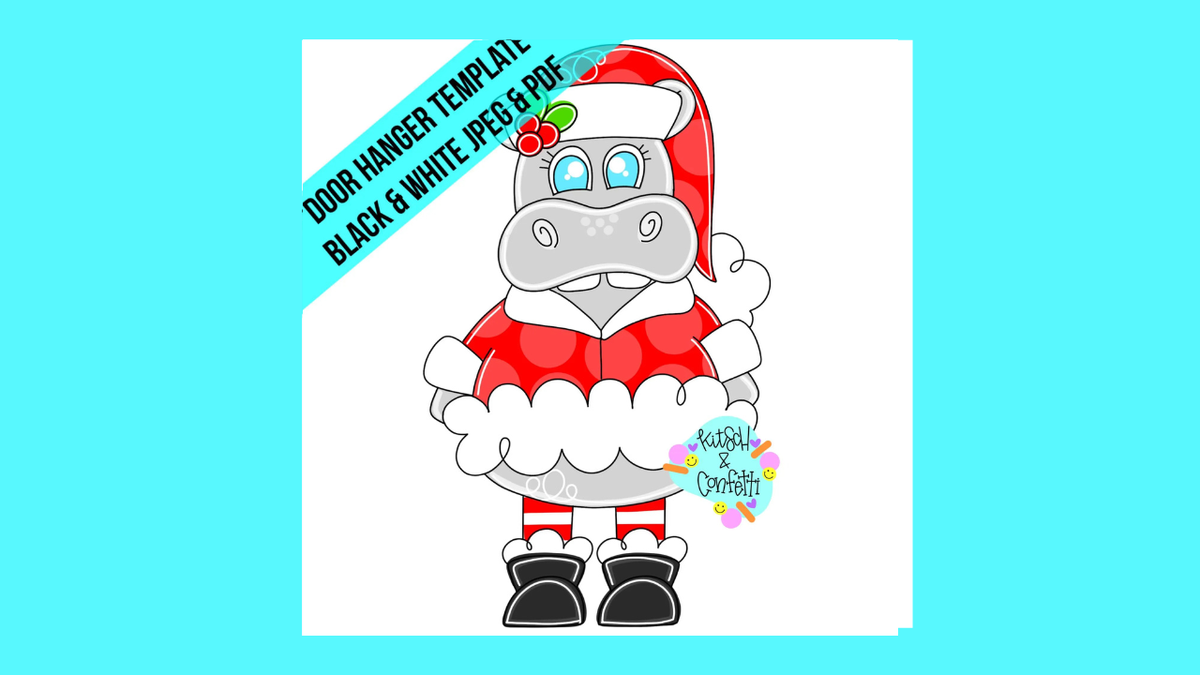 Ribbon Leg Christmas Hippo (KC161)