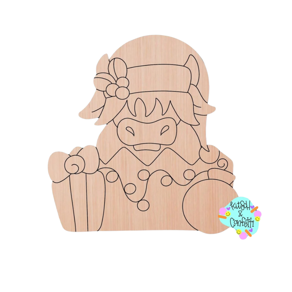 Christmas Highland Cow Ornament (KC170-O)