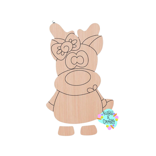 Ribbon Leg Girl Reindeer (KC173)
