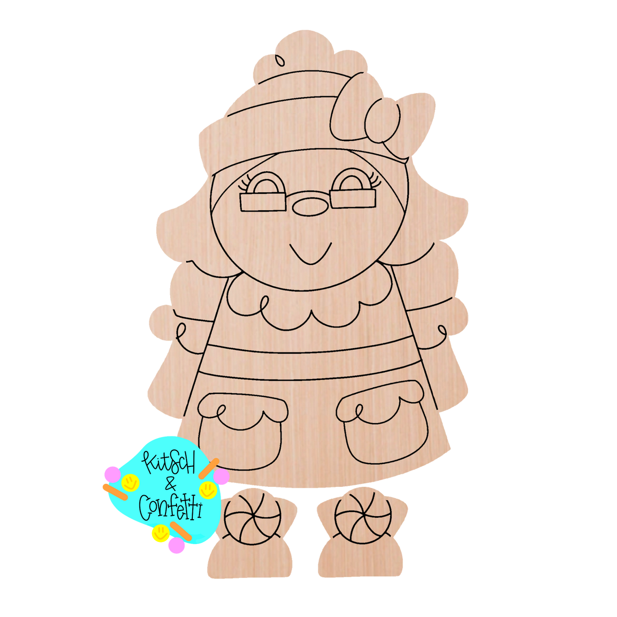 Ribbon Leg Mrs. Claus (KC175)
