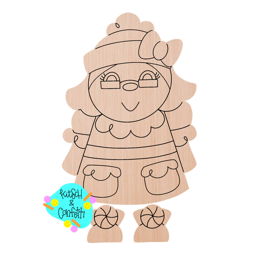 Ribbon Leg Mrs. Claus (KC175)