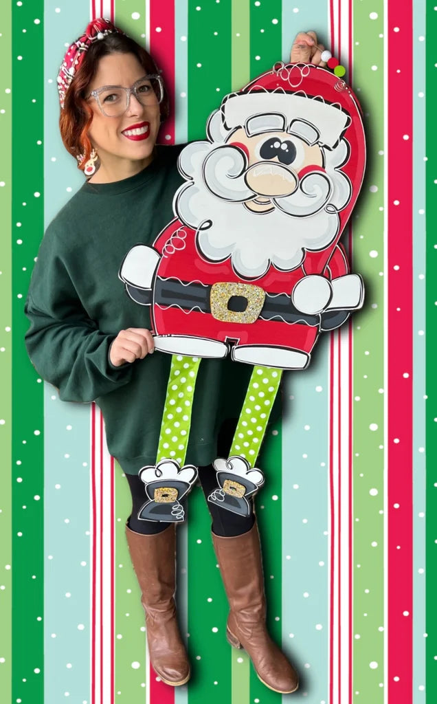 Ribbon Leg Santa Ornament (KC176-O)