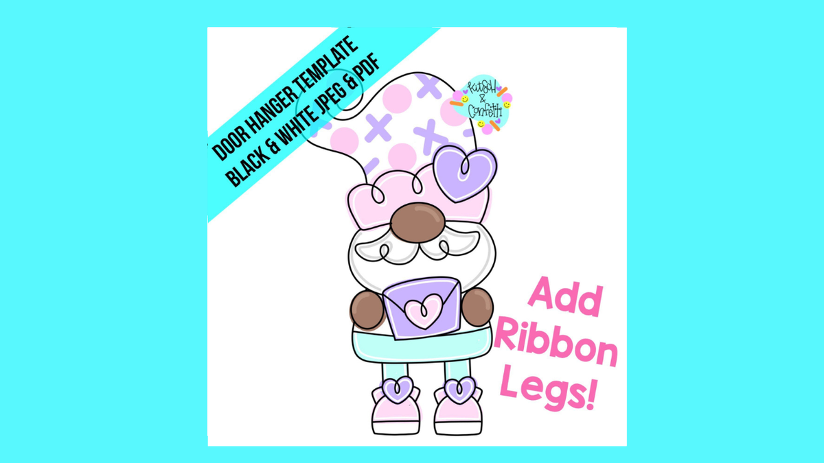 Ribbon Leg Valentine Gnome (KC338)