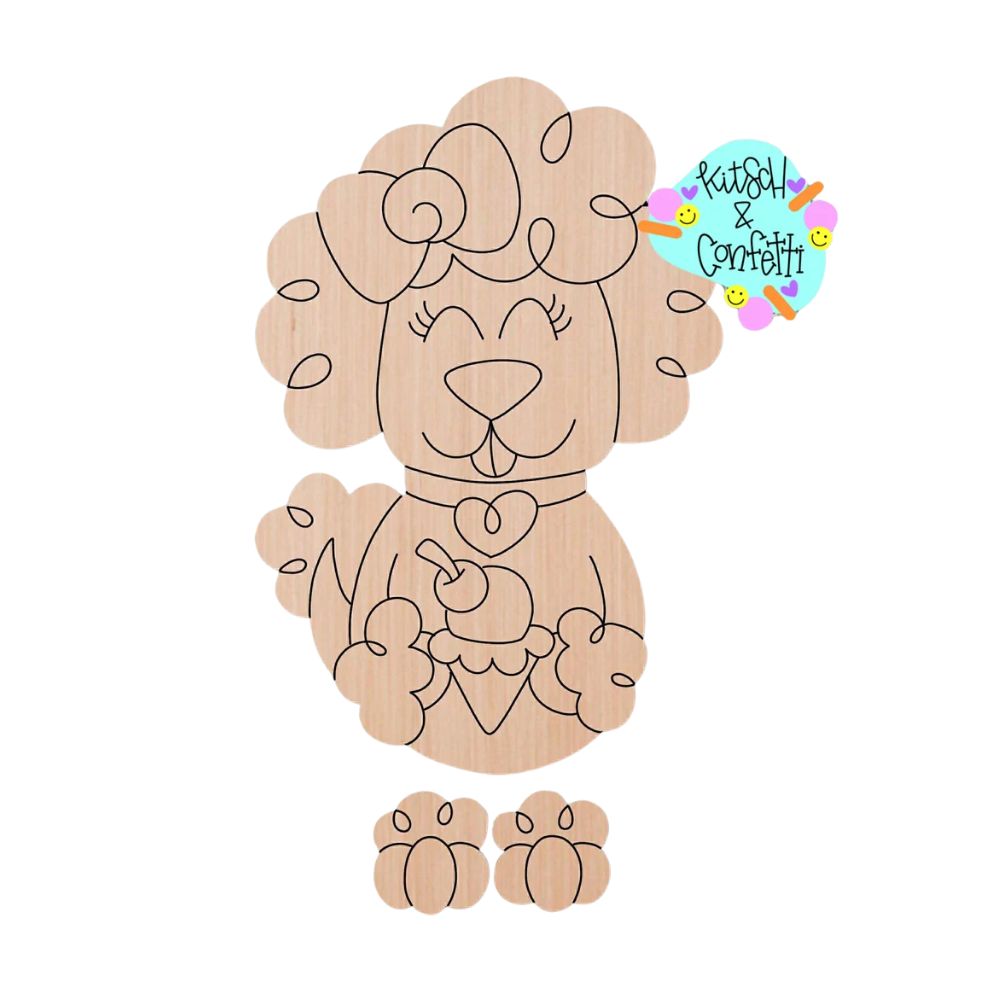 Ribbon Leg Valentine Poodle (KC340)