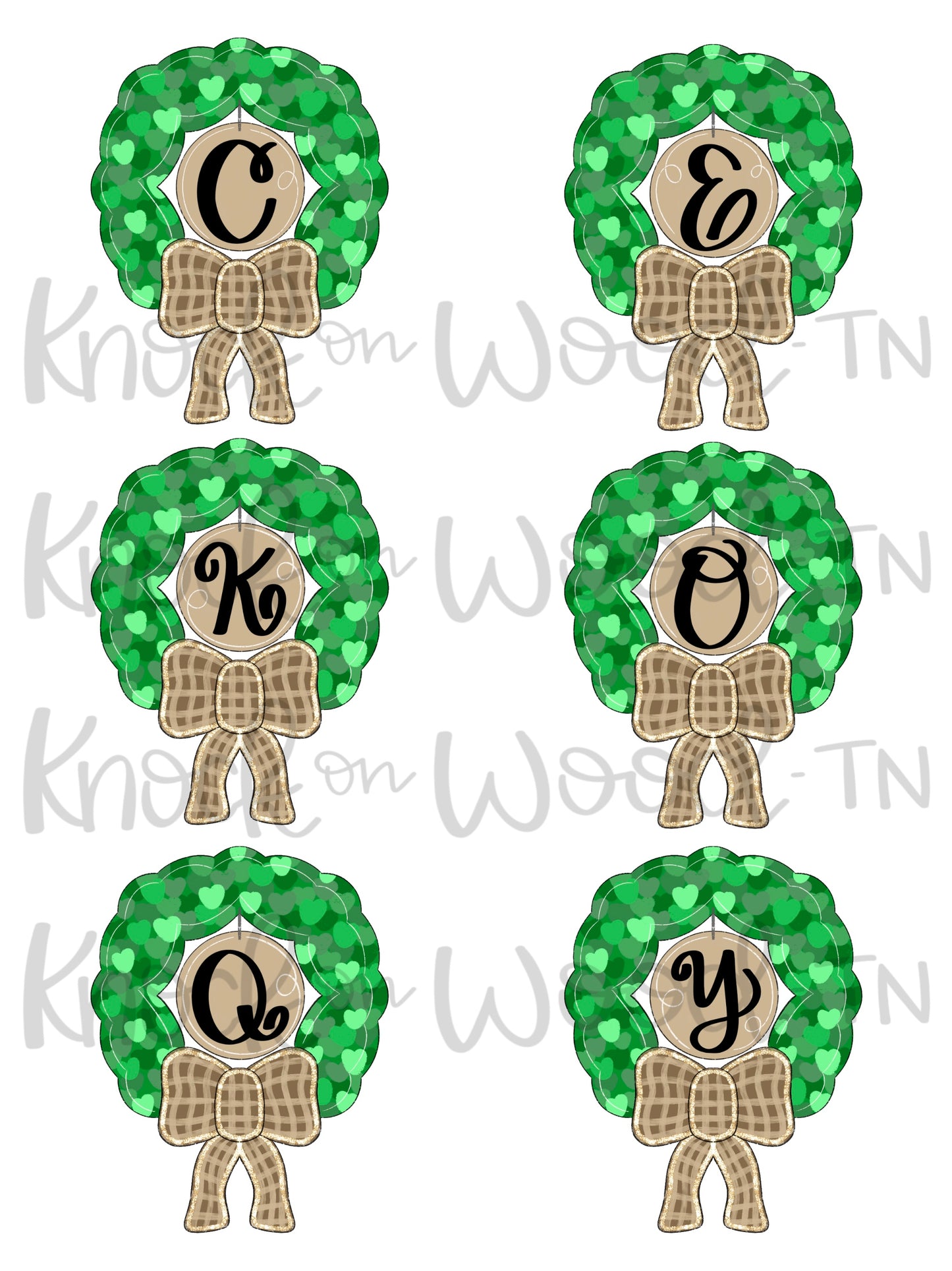 3D Initial Wreath (KW157)