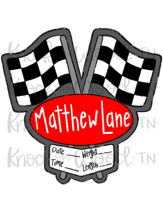 Racing Flag Birth Announcement (KW177)