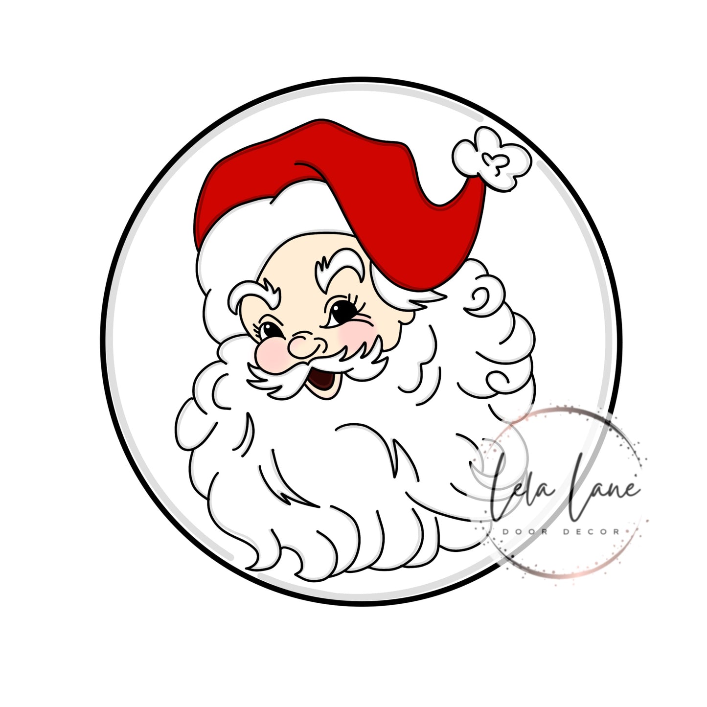 Vintage Santa Face Round (LL008)