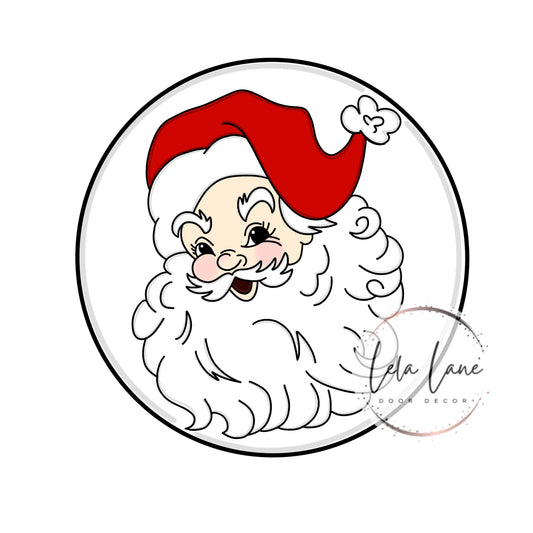 Vintage Santa Face Round (LL008)