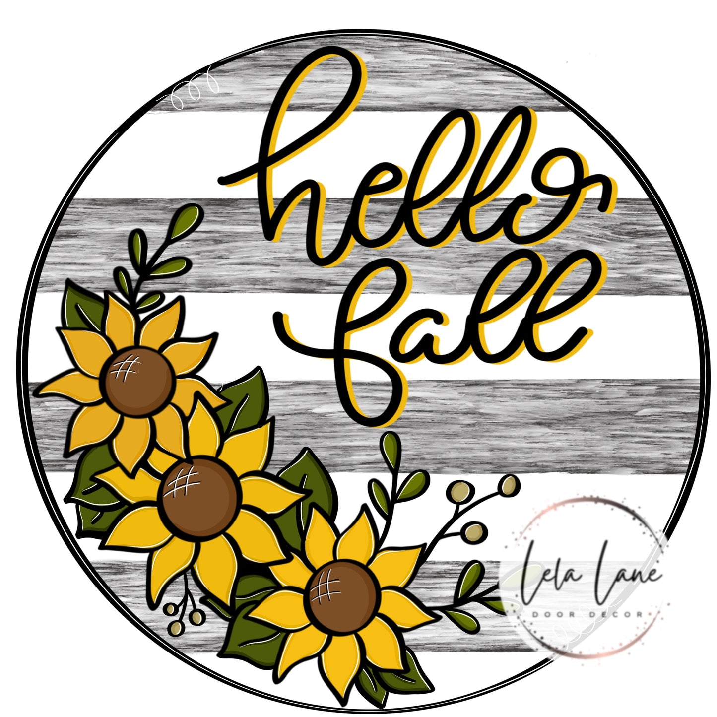 Hello Fall Sunflower Round (LL020)