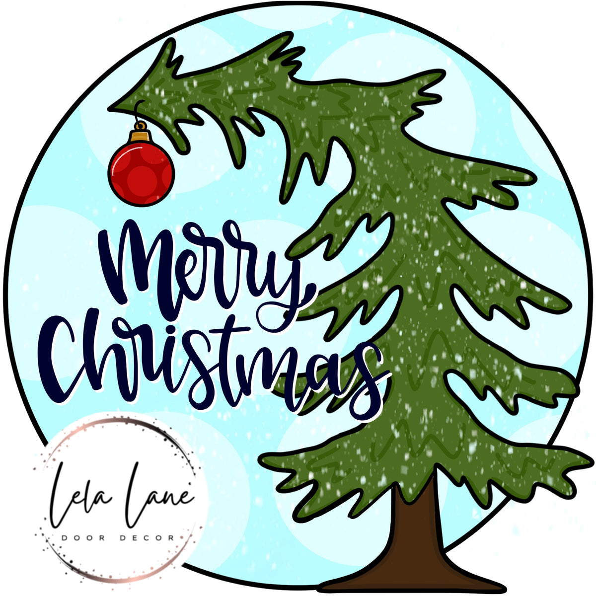 Merry Christmas Tree Round (LL072)