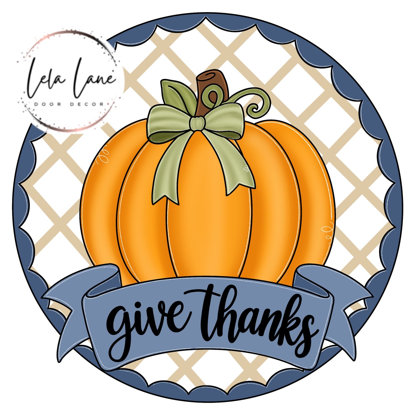 Give Thanks Pumpkin Round (LL104)