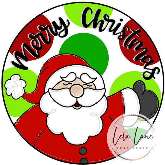 Merry Christmas Santa Round Ornament (LL177-O)