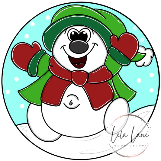 Snowman Round Ornament (LL118-O)