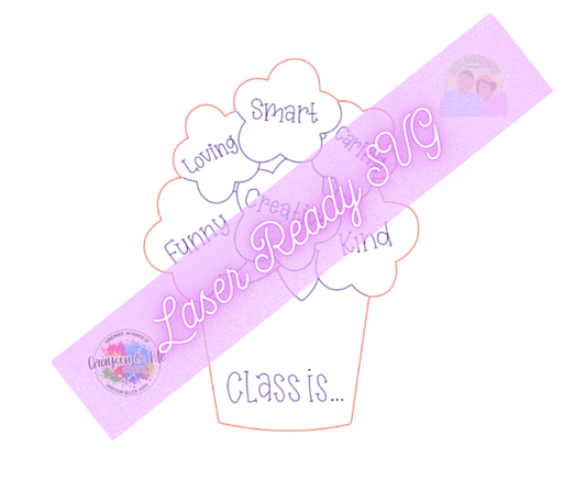 Classroom Flower Pot - Laser Ready SVG