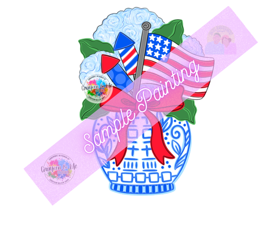 Patriotic Chino Vase - Laser Ready SVG