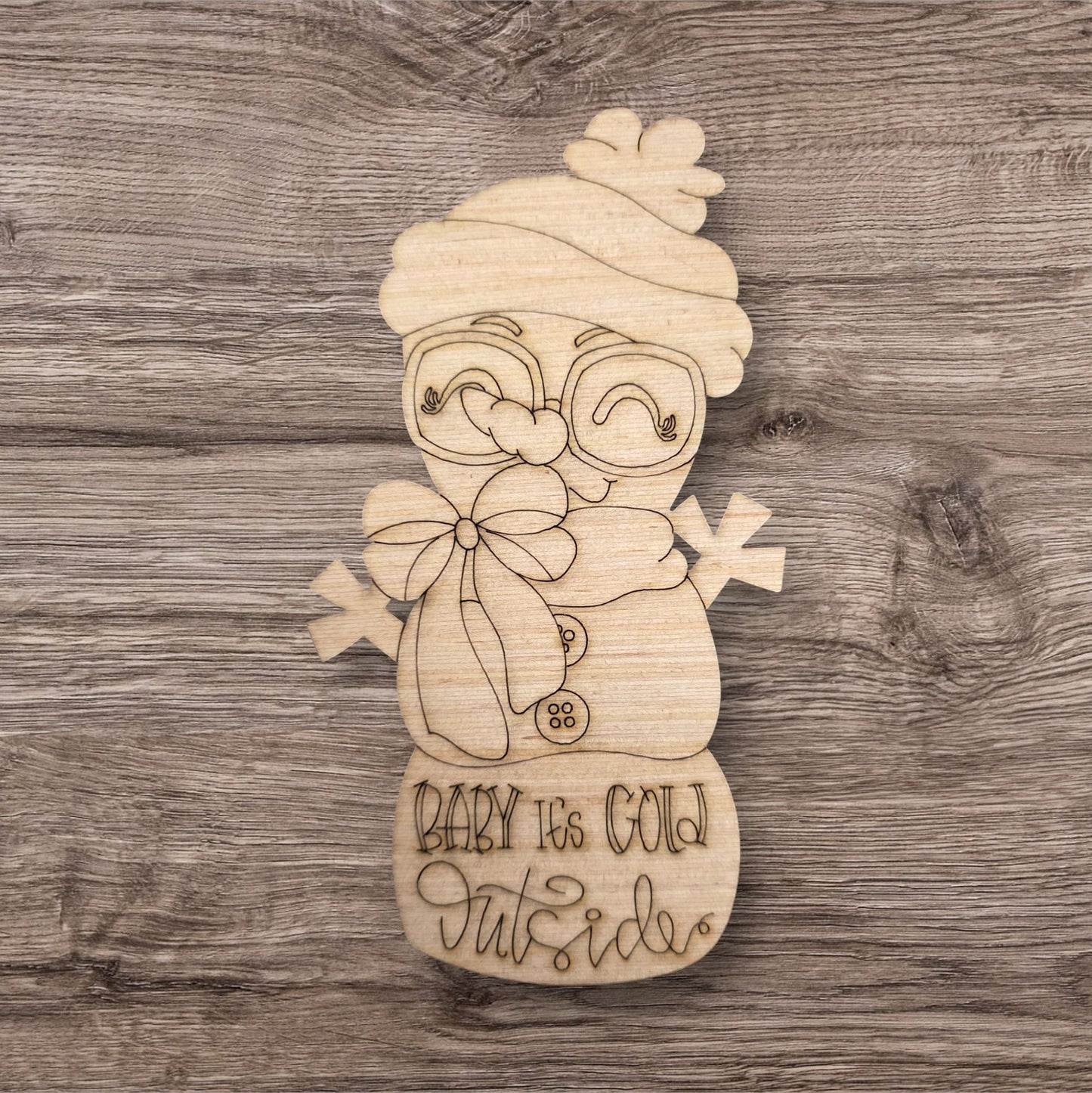 Baby It's Cold Outside Snowman - Laser Ready SVG