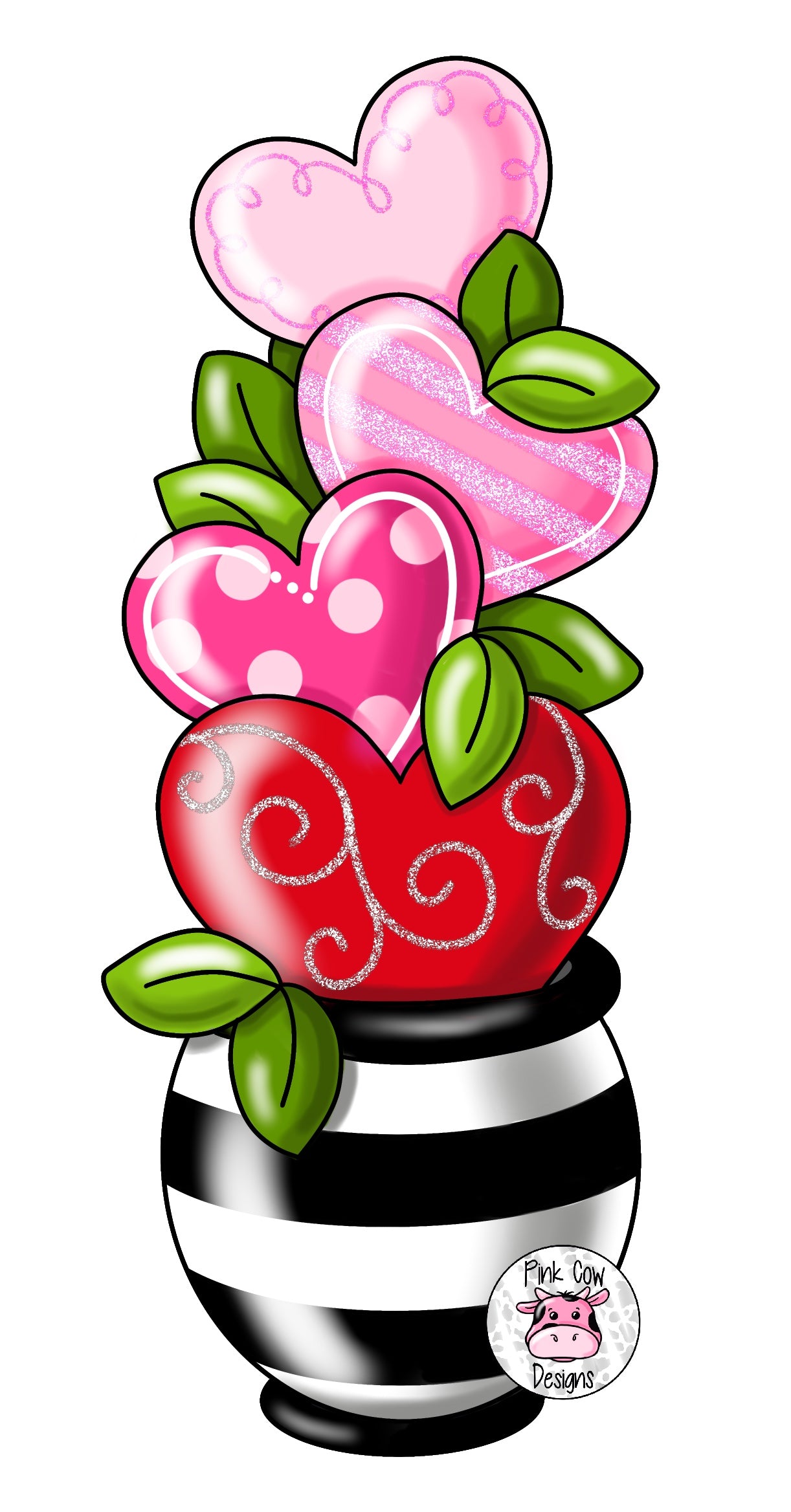 Stacked Heart Vase (PC153)