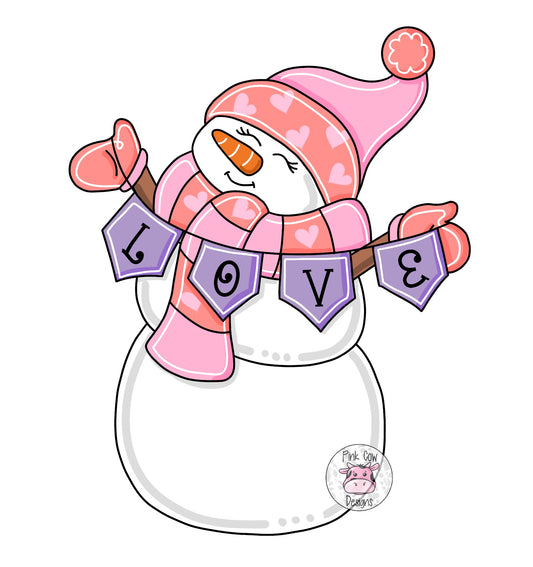 Love Banner Snowman (PC155)