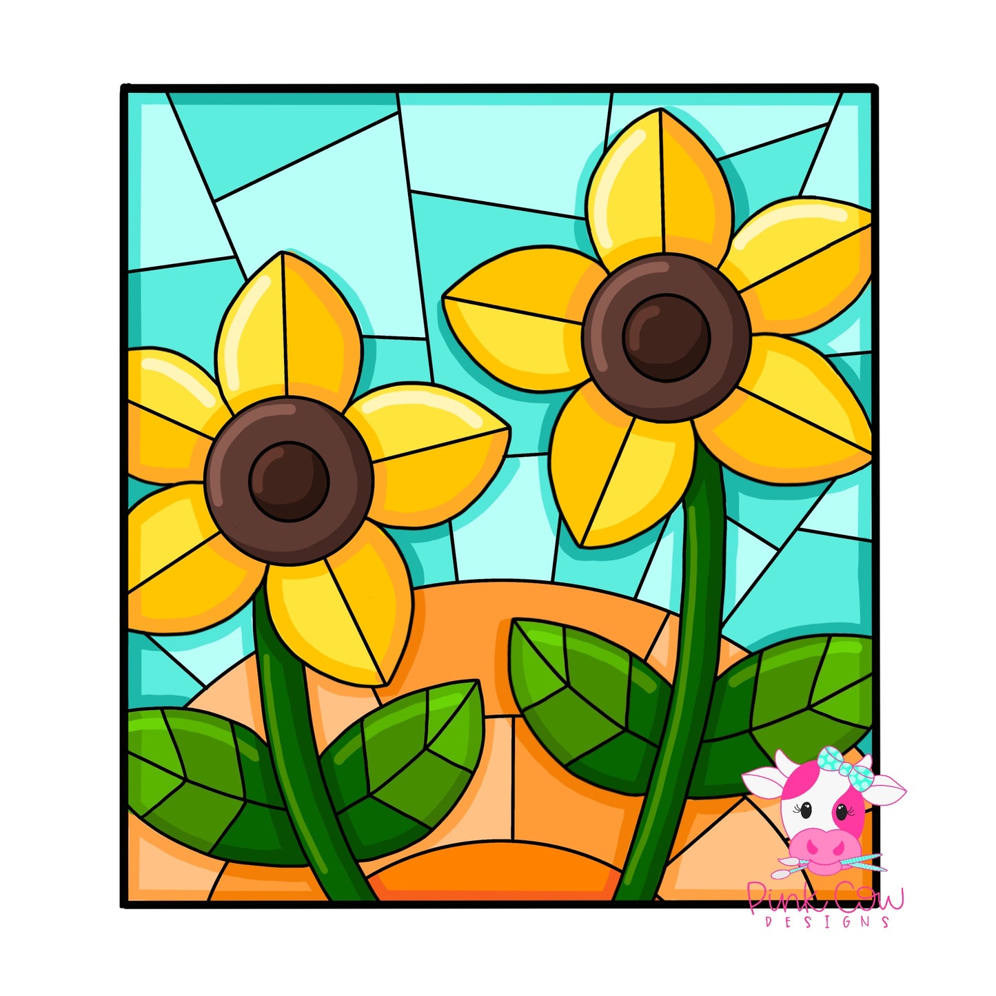 Stained Glass Sunflowers (PC225)