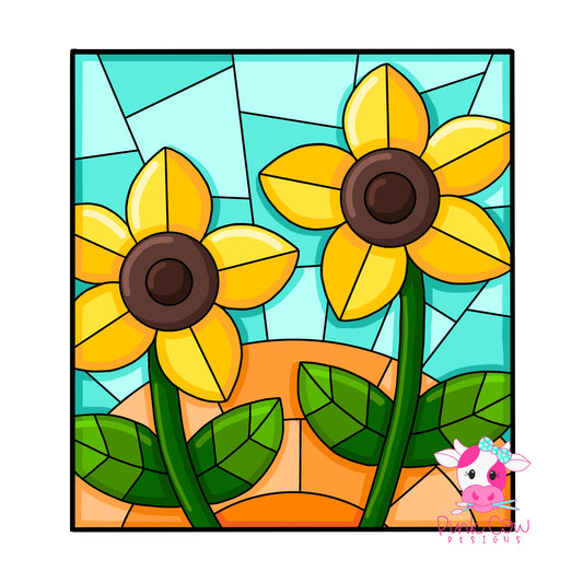 Stained Glass Sunflowers (PC225)