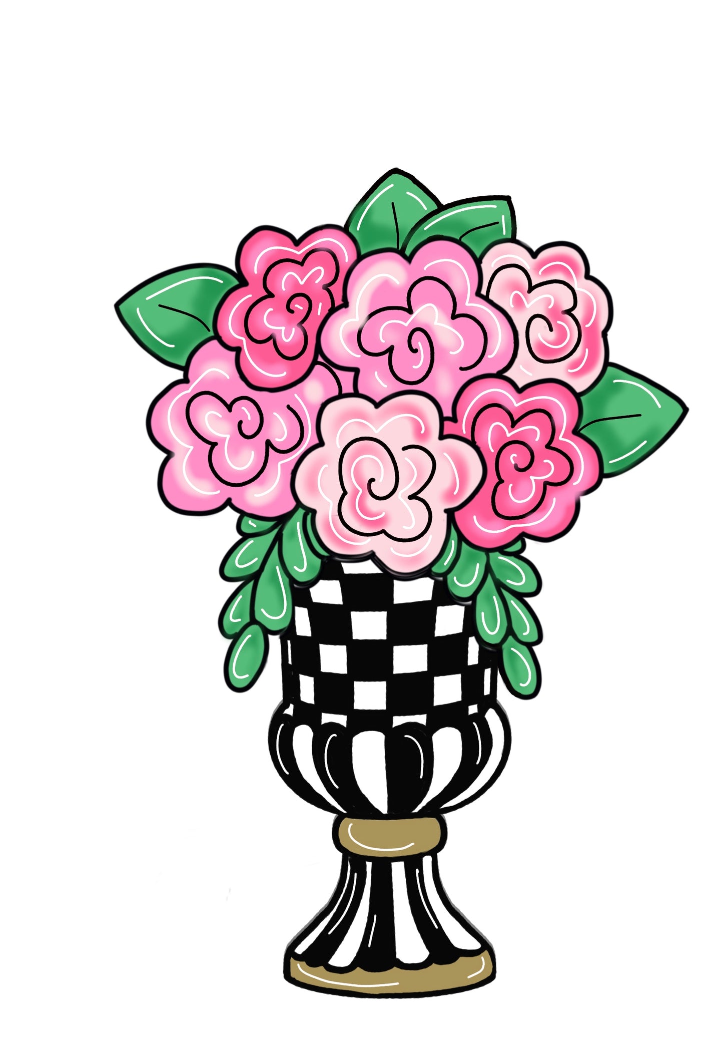 Checkered Flower Vase (PP001)