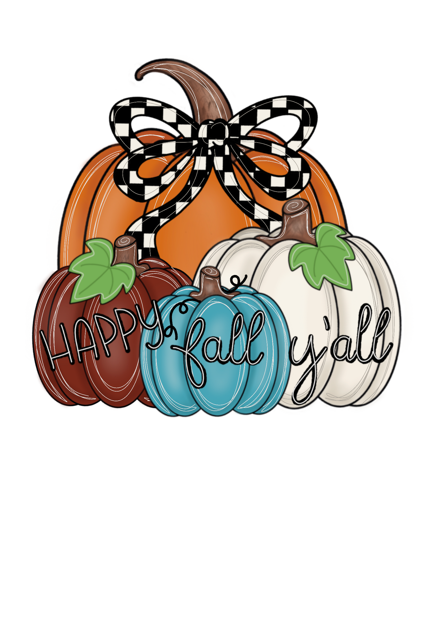 Stacked Pumpkins With Bow (PP063)