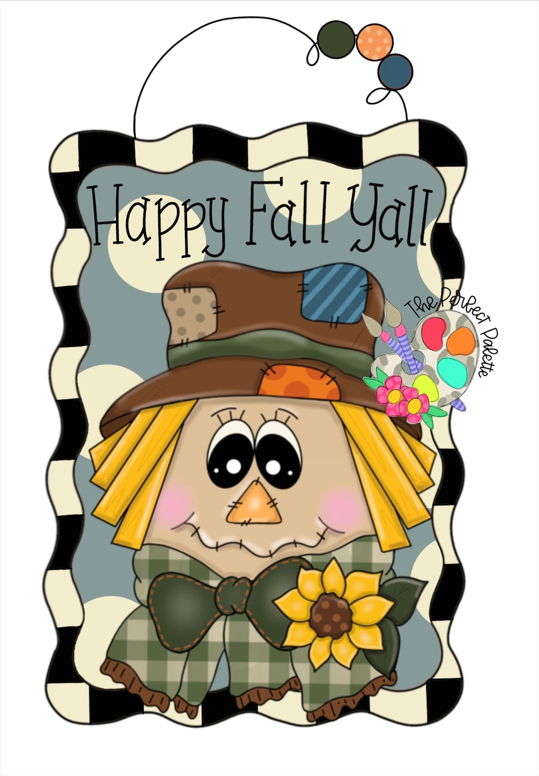 Happy Fall Yall Scarecrow Plaque (PP102)