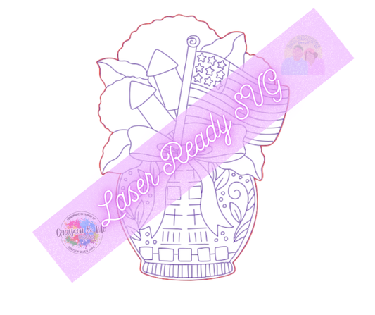 Patriotic Chino Vase - Laser Ready SVG