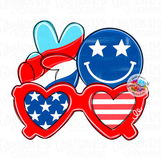 Peace 4th of July - Laser Ready SVG