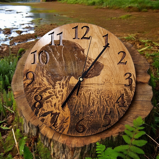 German Short Hair Hunting Dog Clock