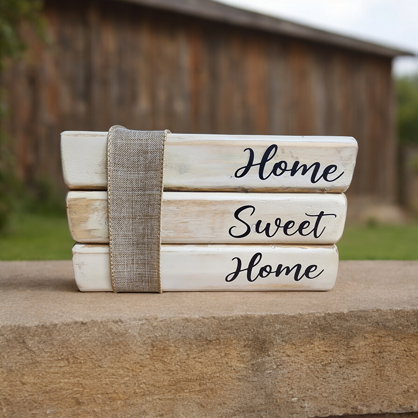 Home Sweet Home Book Stack | Cozy Home Decor

