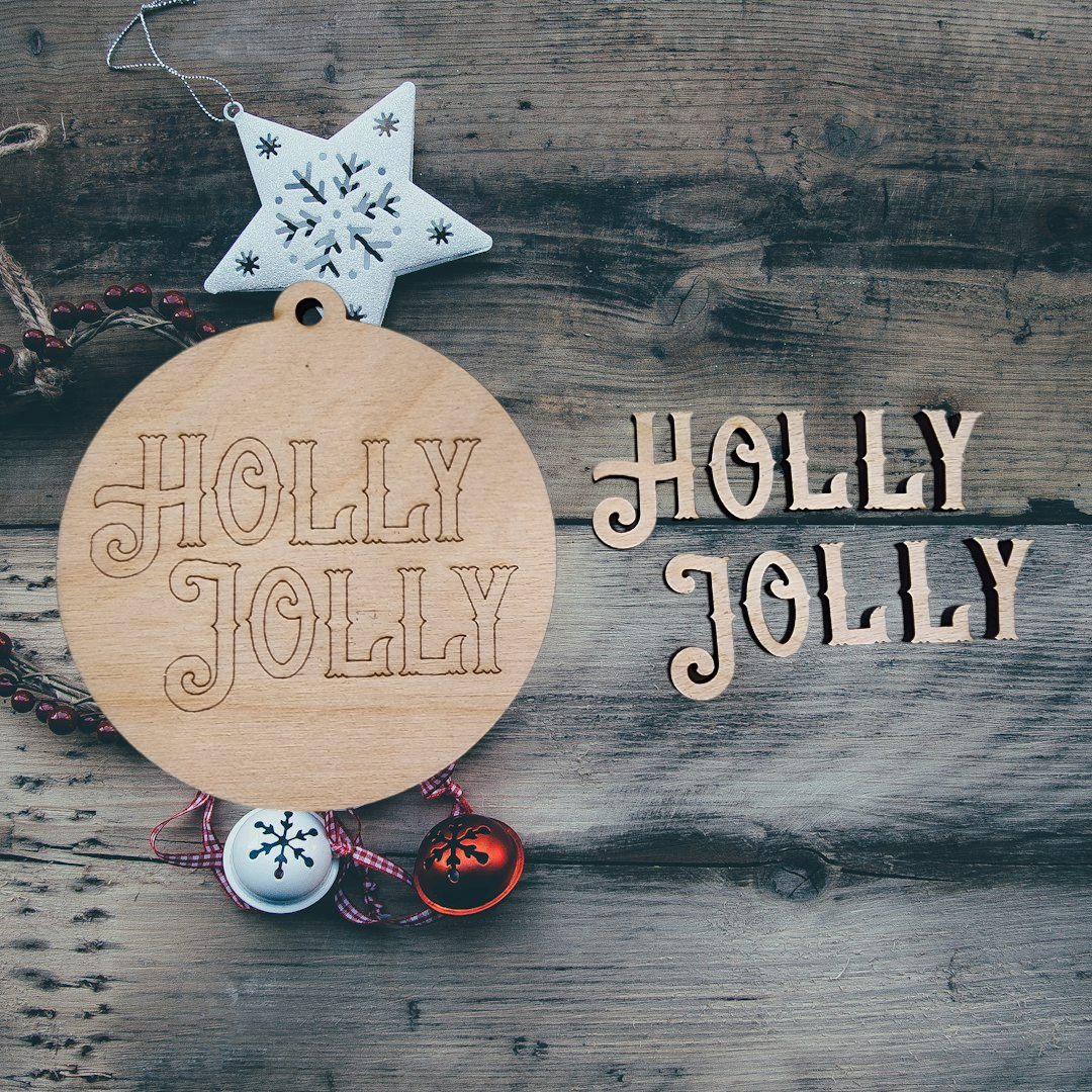 Holly Jolly 3D Ornament Blank