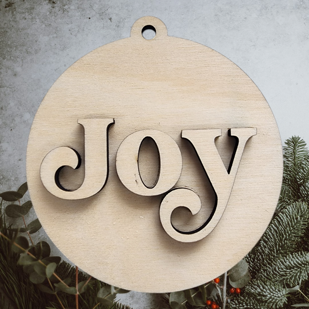 Joy 3D Ornament Blank