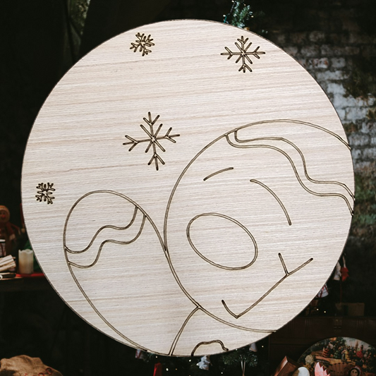 Gingerbread Round | Unfinished DIY Craft Blank

